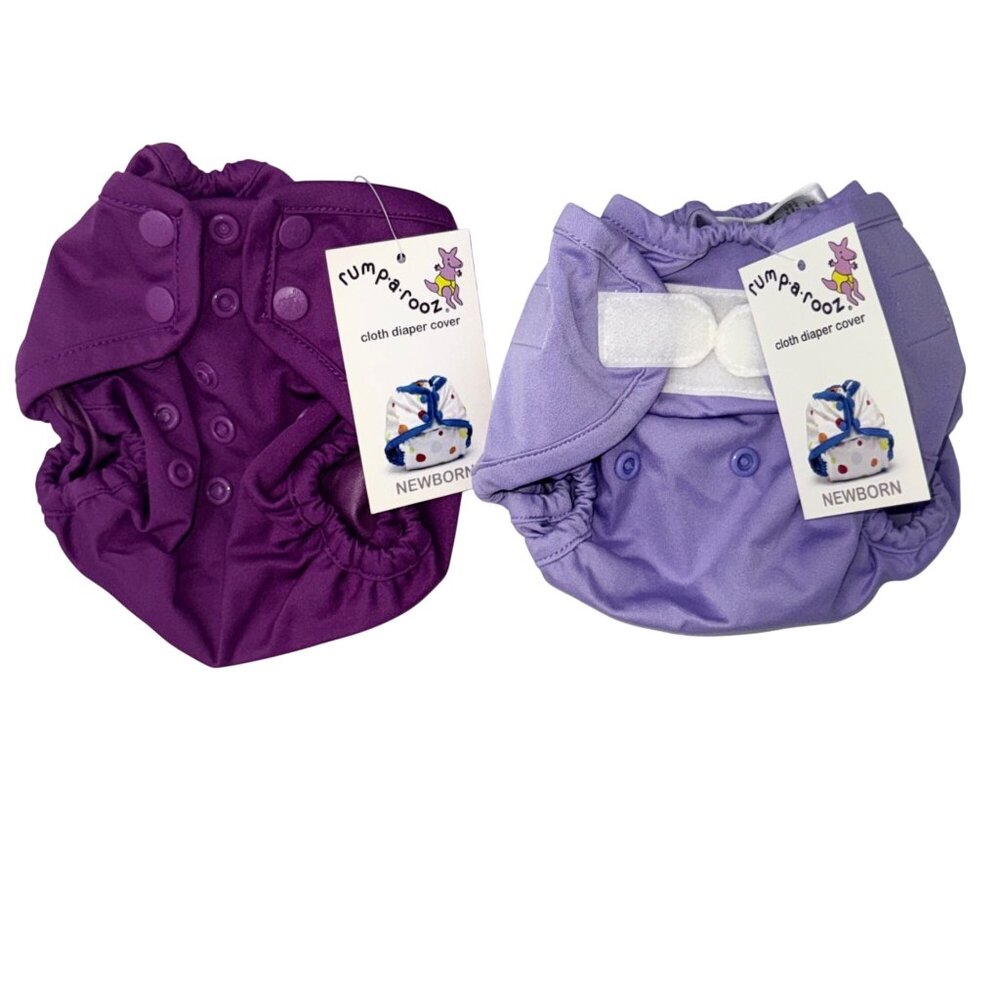 Rumparooz Cloth Diaper Covers 2-Pack Newborn Adjustable Snap Purple & Lavender